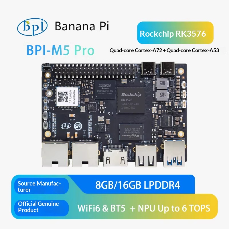 Banana Pi Bpi-M5 - 바나나 파이 BPI-M5 Pro Rockchip RK3576